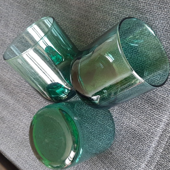 3 Libbey teal-coloured whiskey glasses - Picture 6 of 6